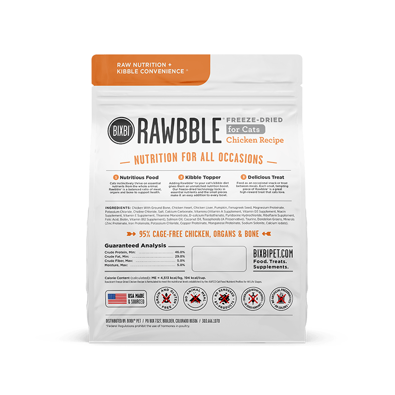 Bixbi Rawbble Freeze Dried Cat Food Chicken Recipe - Cat Food 7