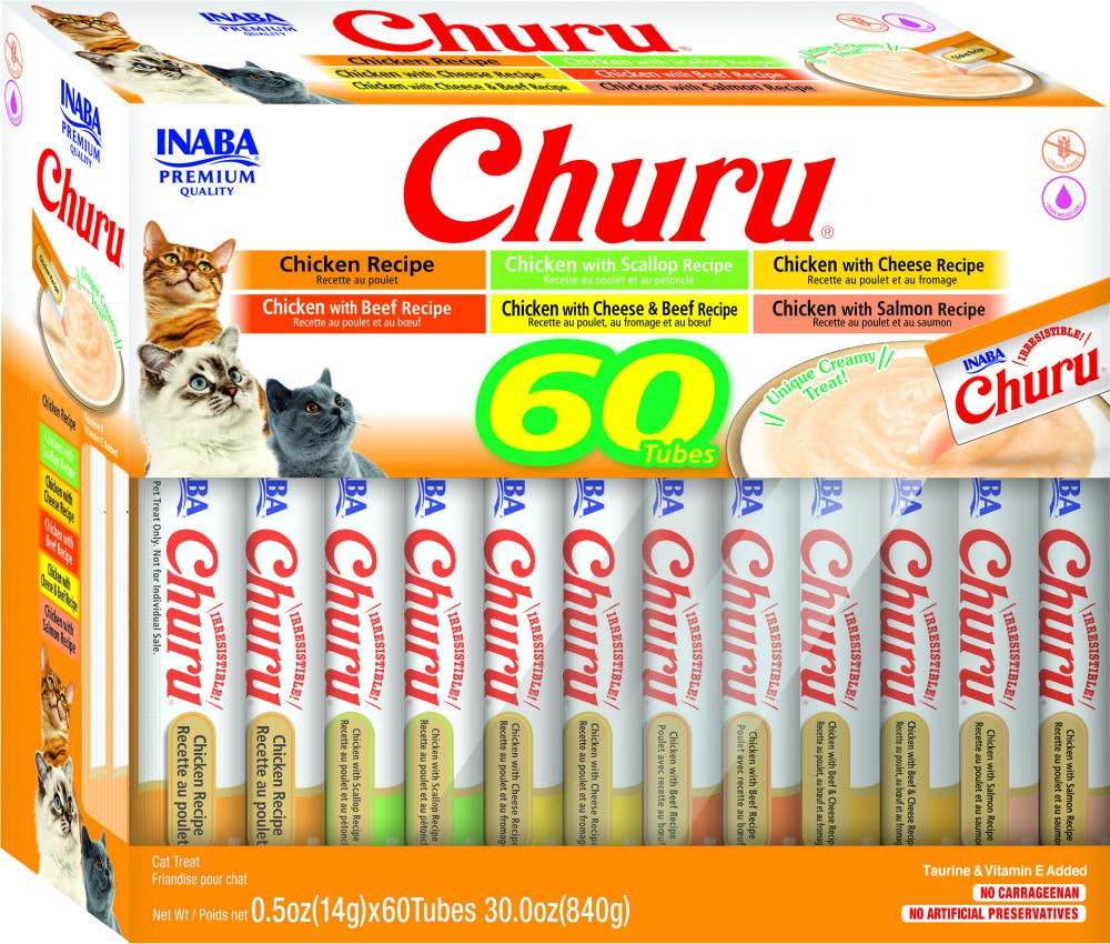 Inaba Churu Chicken Variety Pack Grain-Free Lickable Treat for Cats - Variety 6 - 60-count (box) - Cat Treats 17