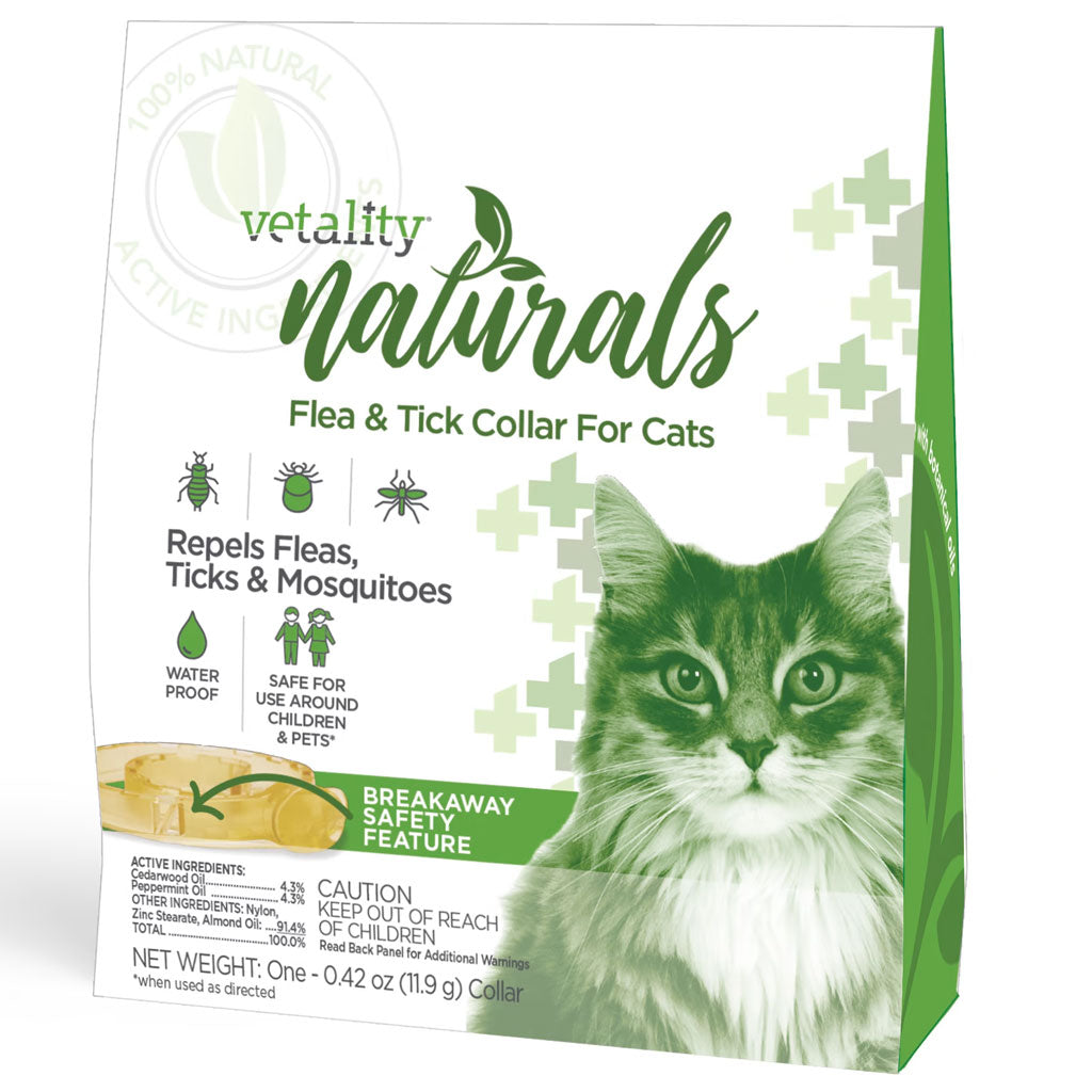 TevraPet Vetality Naturals Flea & Tick Collar for Cats, 4-Month Protection, 1 count