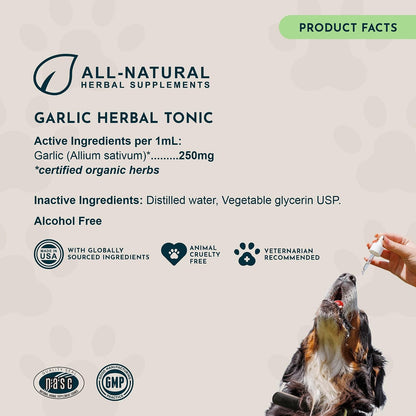 Animal Essentials Herbal Tonic Garlic Antioxidant Protection for Dogs & Cats - Dog Supplements & Vitamins 5