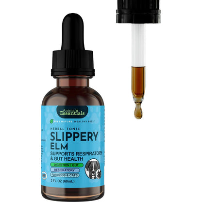 Animal Essentials Herbal Tonic Slippery Elm Supports Respiratory & Gut Health for Dogs & Cats - 2-oz - Dog Supplements