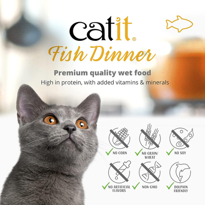 Catit Fish Dinner with Tuna & Carrots Wet Cat Food (2.8 oz) - Cat Food 6