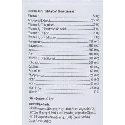 Label with ingredients list