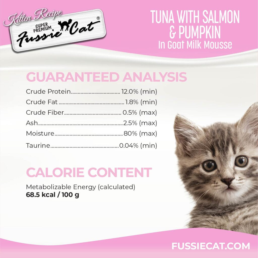 Fussie Cat Tuna with Salmon in Goat Milk Shreds Kitten Pouch 1.5-oz case of 12 - Cat Treats 5