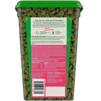Greenies Feline Savory Salmon Flavor 21oz backside