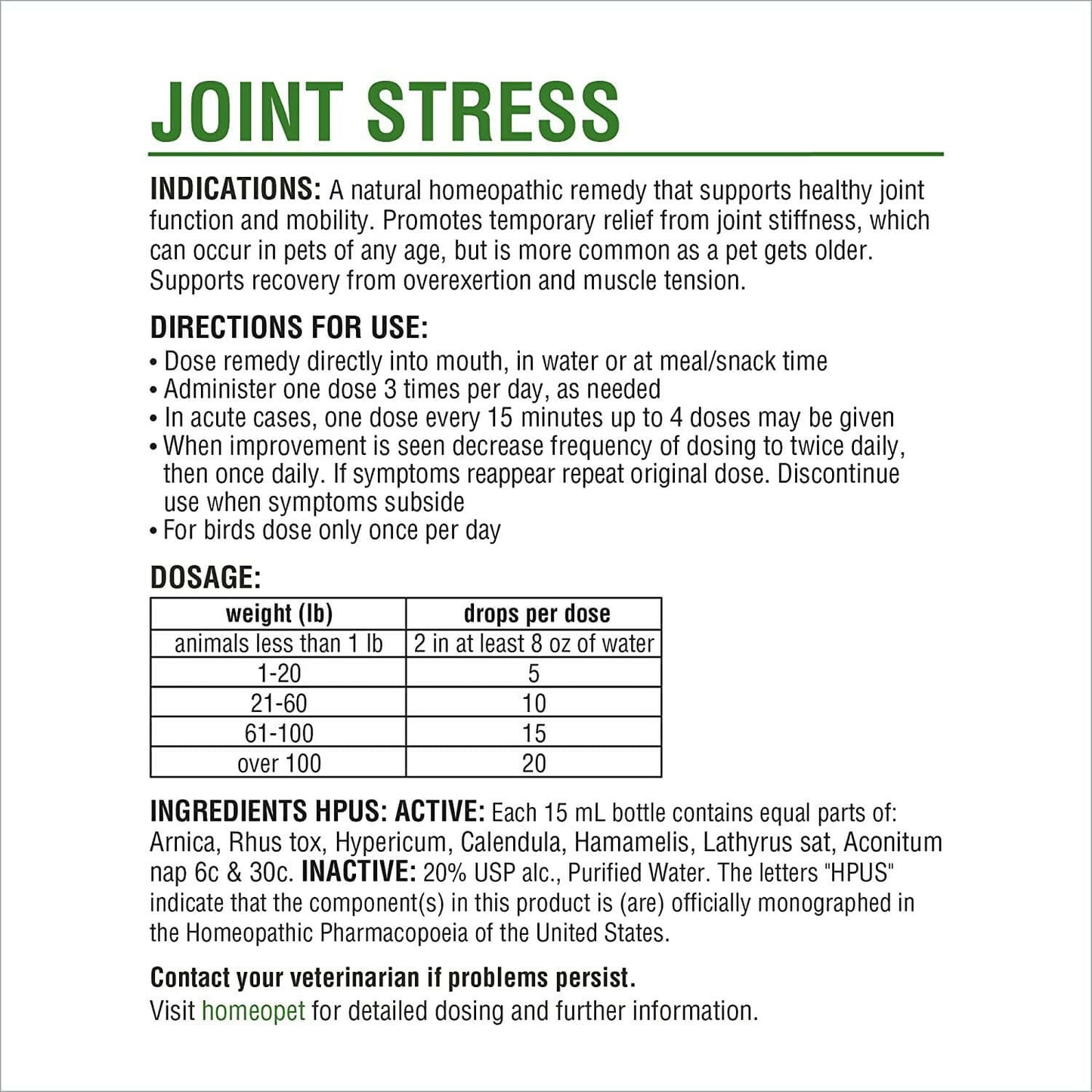 HomeoPet Joint Stress (15 ml) - Dog Supplements & Vitamins 6