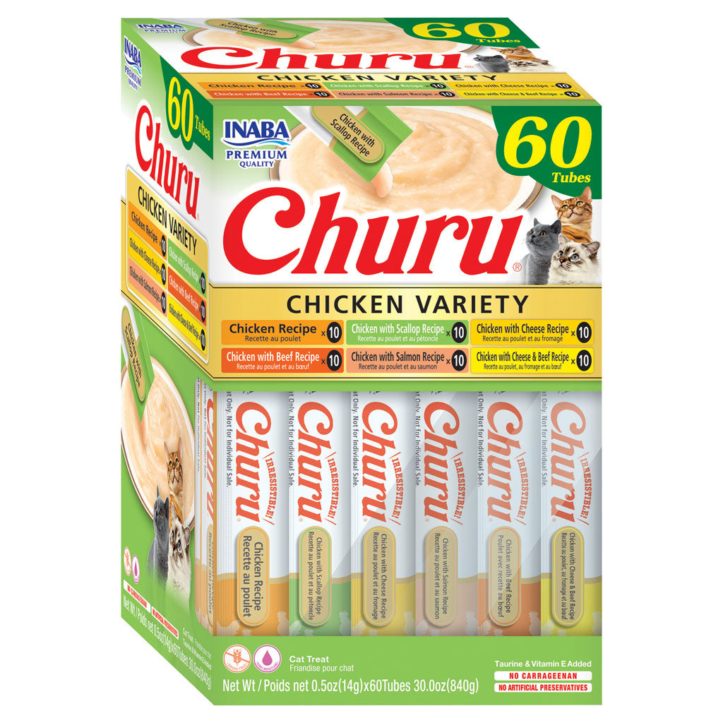 Inaba Churu Chicken Variety Pack Grain-Free Lickable Treat for Cats - Cat Treats 16