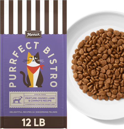 Merrick Purrfect Bistro Grain Free Pasture-Raised Lamb & Carrots Recipe Dry Cat Food - 12lb - Cat Food 8