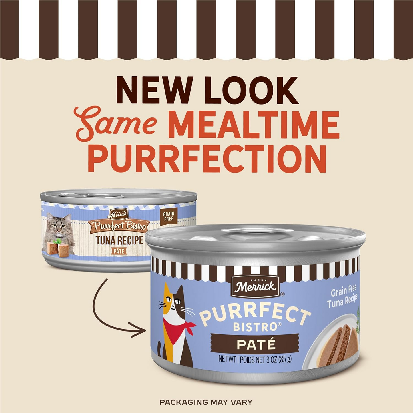 Merrick Purrfect Bistro Grain Free Premium Soft Canned Pate Adult Wet Cat Food High Protein Tuna Recipe - 3-oz, case