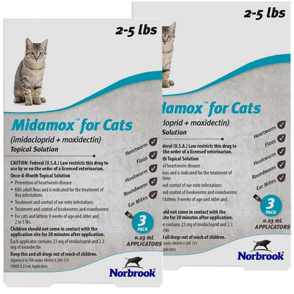 Midamox for Cats, 2-5 lbs 6 dose