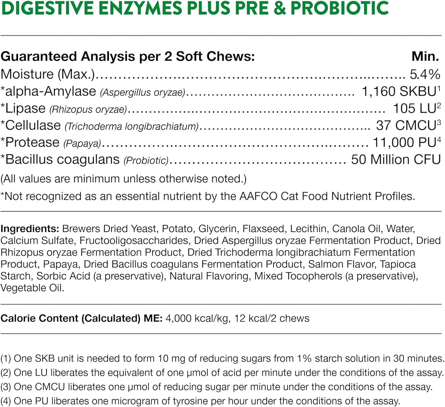 NaturVet Digestive Enzymes Soft Chews Daily Digestive Support with Pre & Probiotic for Cats