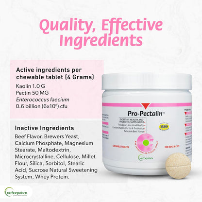 Pro-Pectalin Tablets - Anti Diarrhea Medicine for Dogs & Cats Tablets - Dog Supplements & Vitamins 6