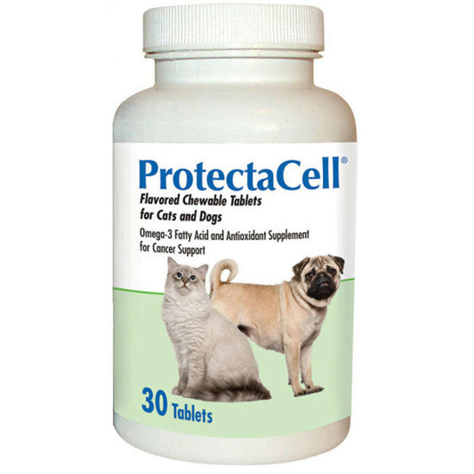 ProtectaCell is a pet wellness supplement that provides cancer support for pets. It contains essential nutrients and omega fatty acids to promote your pet's cellular health.