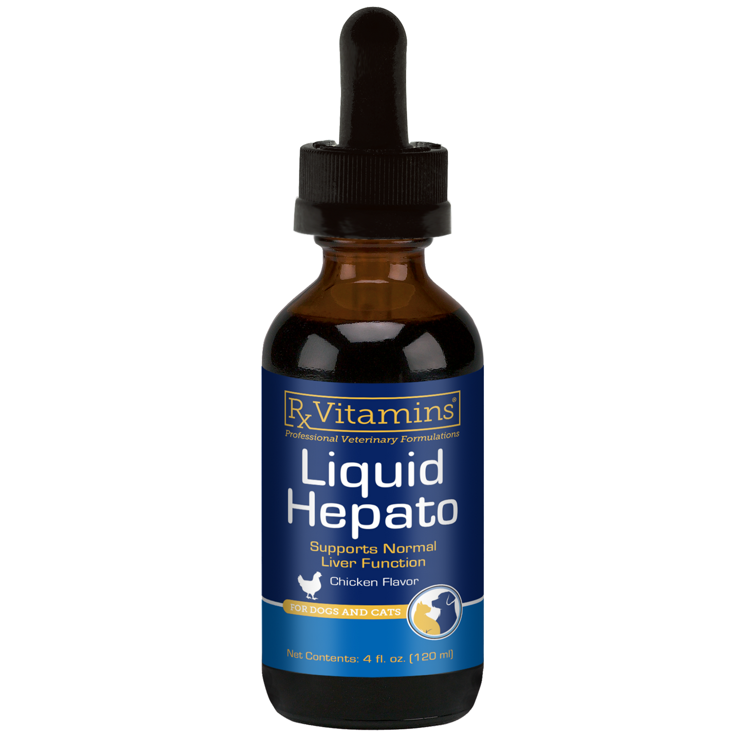 Rx Vitamins Hepato Liquid Liver Supplement for Dogs & Cat -Chicken Flavor (4 oz) - Dog & Cat Supplements & Vitamins 1