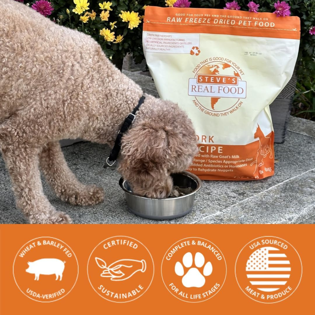 Steve’s Real Food Pork Recipe Freeze-Dried Pet Food for Cats & Dogs (1.25 lb) - Freeze-Dried Dog & Cat Food 4