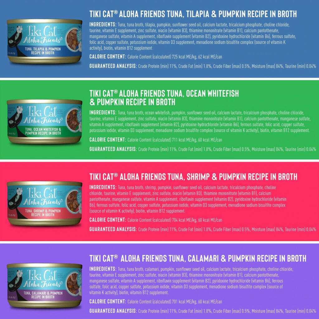 Tiki Cat Aloha Friends Grain-Free Wet Canned Food For Cats -Variety Pack (3 oz x 12 cans)