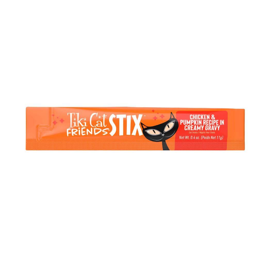 Tiki Cat Friends Stix Chicken & Pumpkin Recipe in Creamy Gravy Lickable Cat Treats (0.4 oz x 4 servings) - Cat Treats 9