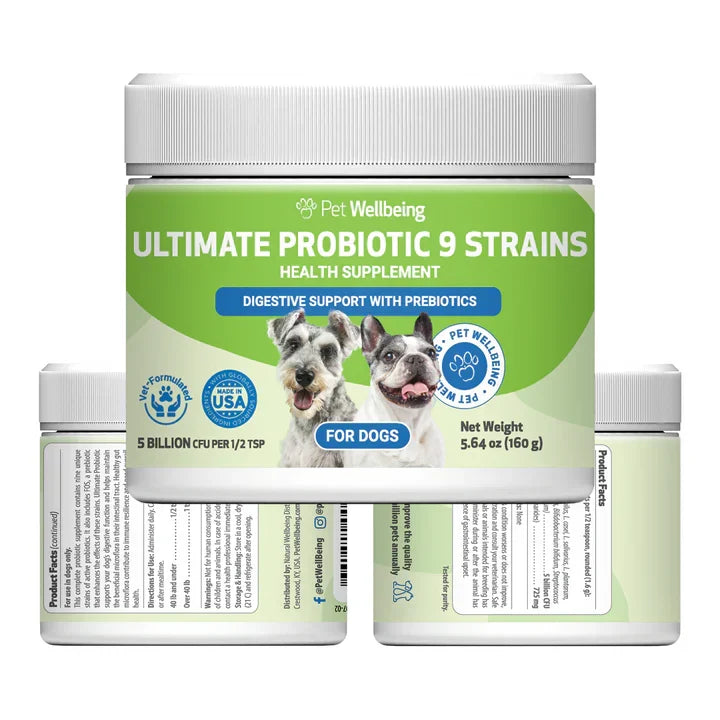 Ultimate Probiotic 9 Strains with Prebiotics for Dogs (11.29 oz) - cat Vitamins & Supplements 14