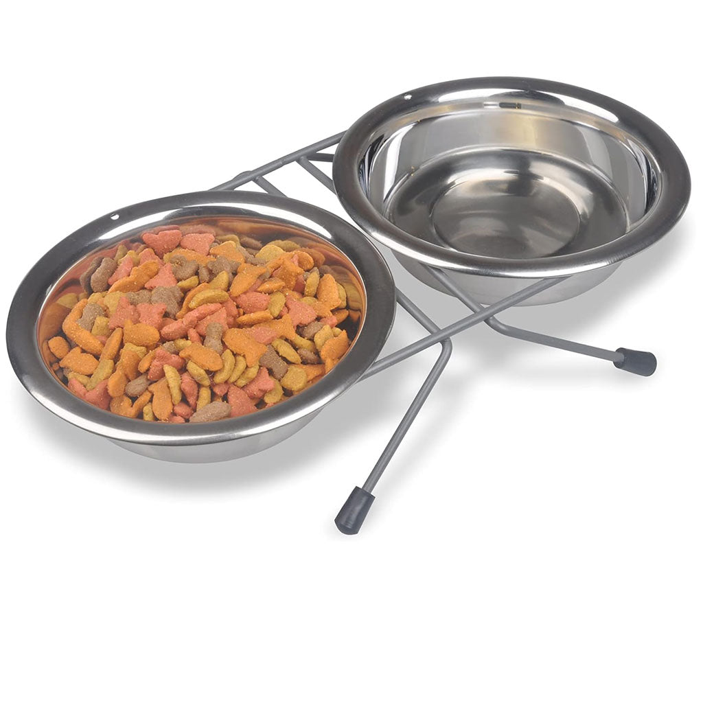Van Ness Plastics Stainless Steel Double Dish w/Wire Rack