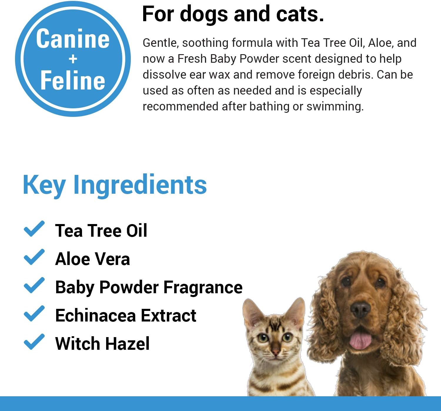 Vet Classics Ear Wash with Tea Tree Oil for Dogs & Cats (4 oz) - 4