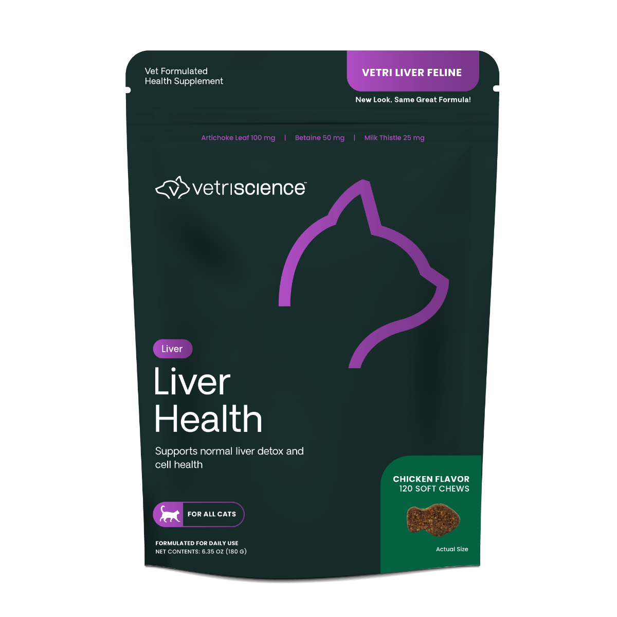 VetriScience Vetri Liver Support Supplement For Feline (120 Bite-Sized Chews) - Cat Supplements & Vitamins 3
