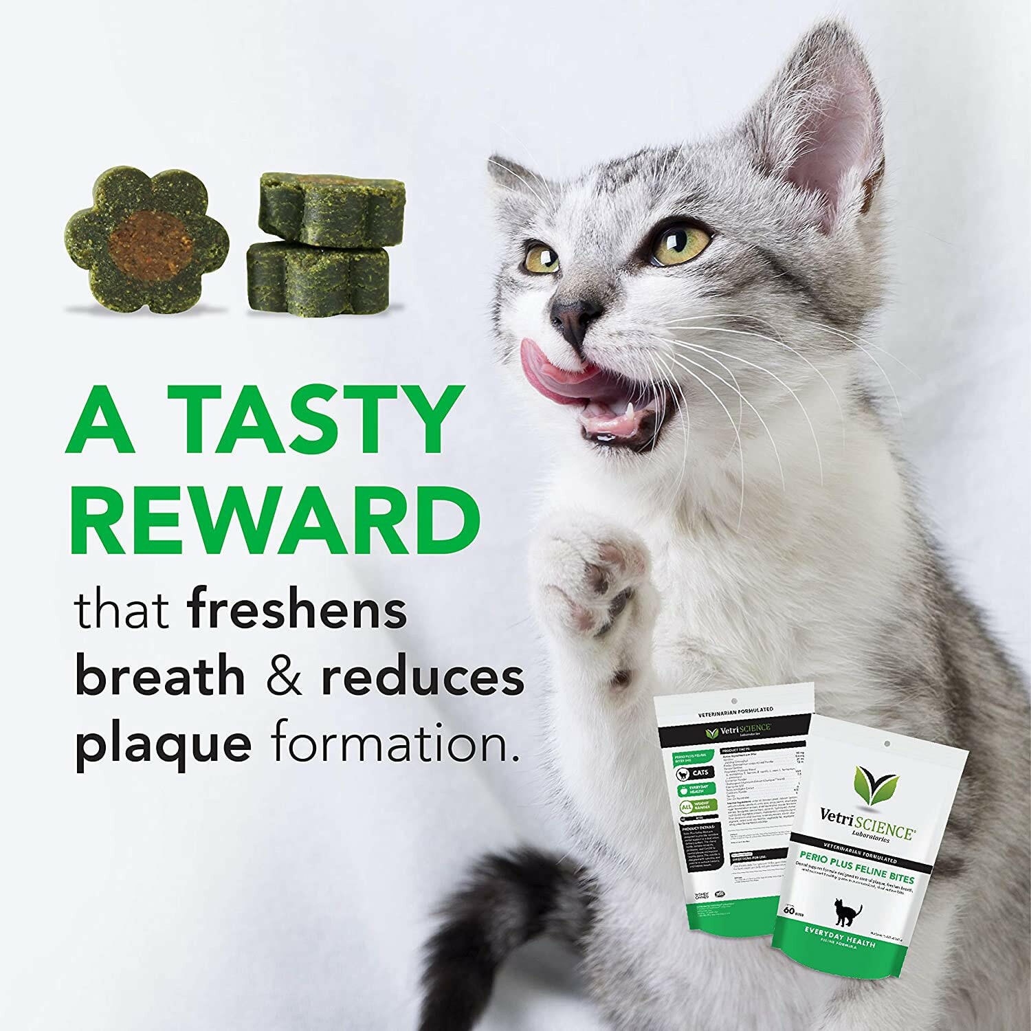 VetriScience Perio Plus Feline Dental Bites (60 count)
