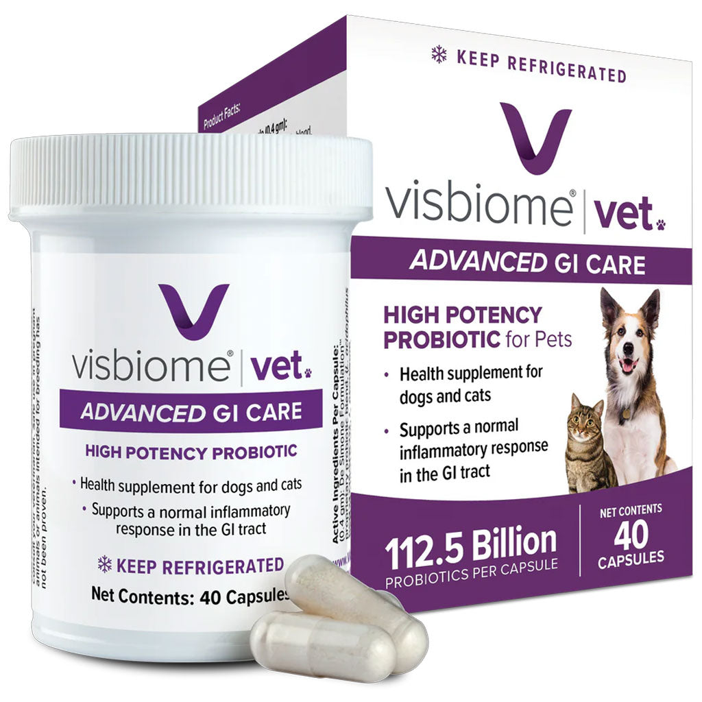 Visbiome Vet High Potency Probiotic Capsules for Pets, 40-count
