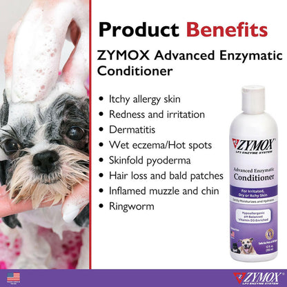 Zymox Advanced Enzymatic Oatmeal Pet Conditioner Liquid for Dogs & Cats - Product Benefits
